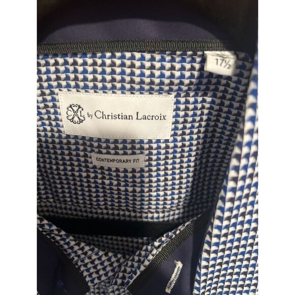 CL by Christian Lacroix Men's Contemporary Fit Cotton‎ Dress Shirt 17.5" - Picture 3 of 5